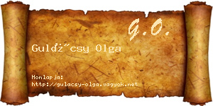 Gulácsy Olga névjegykártya